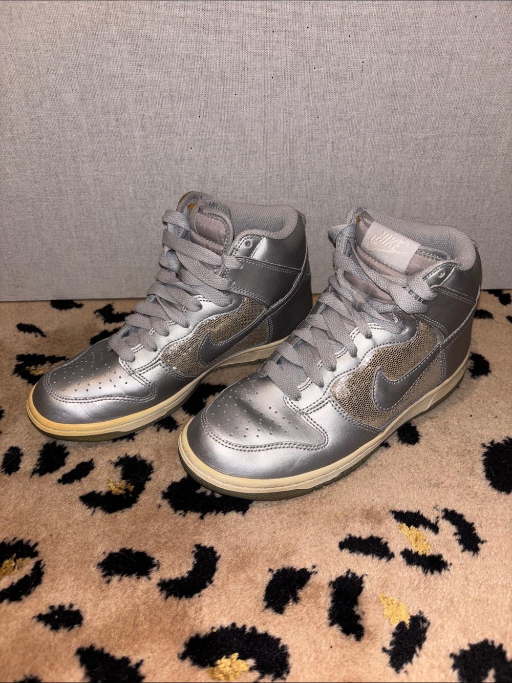 Nike Women's Metallic Silver High-Top Sneakers